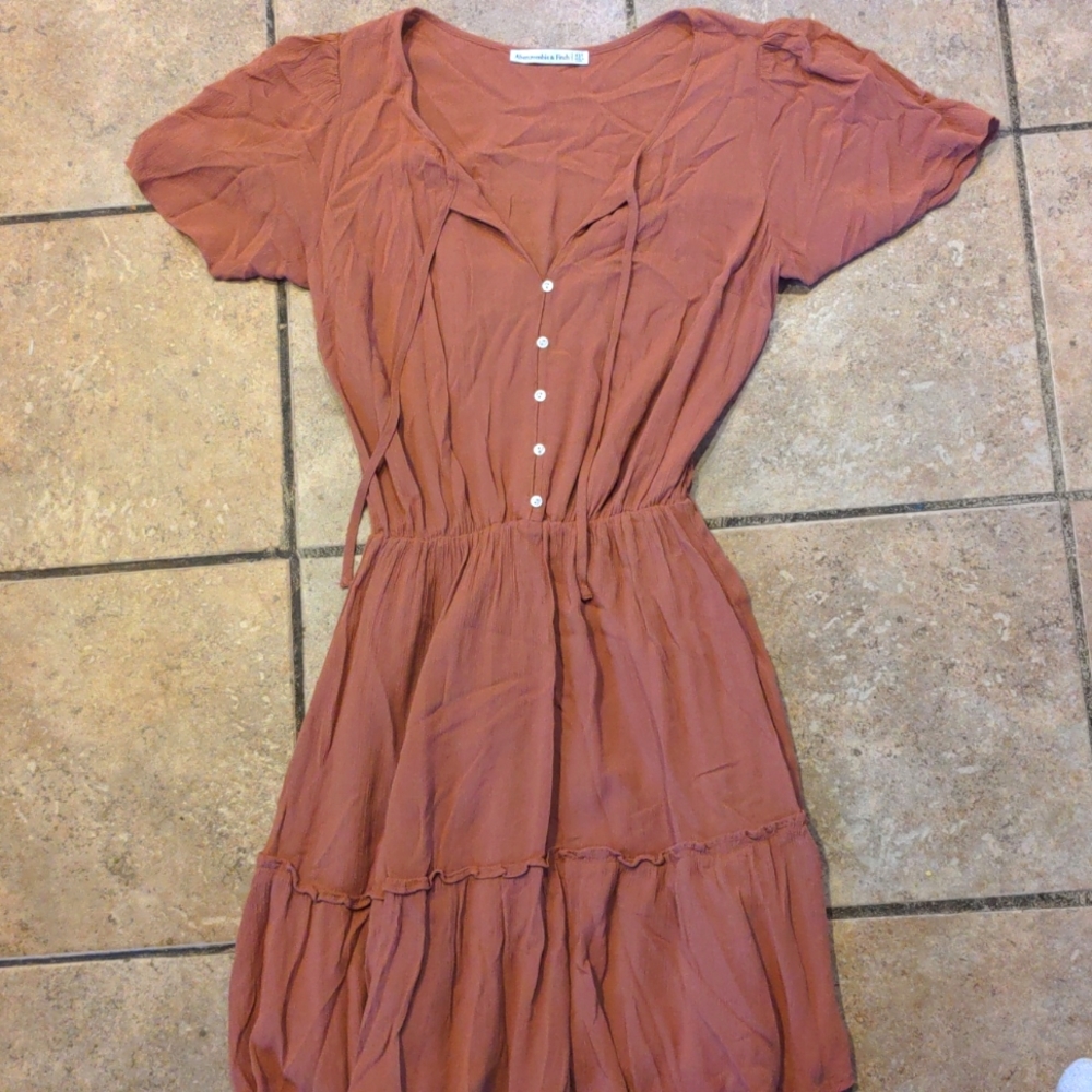 Abercrombie XS Tall Beautiful Dress Rusty Coral Pink Perfect condition
